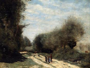 Jean-Baptiste-Camille Corot : Road in the Country, Crecy en Brie